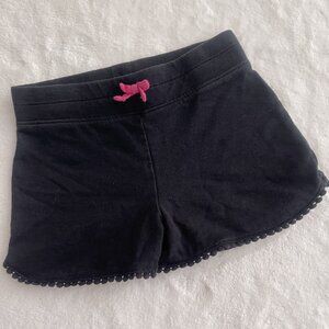Black Sport Shorts with Pink Drawstring Bow – Cute & Comfy – 4T